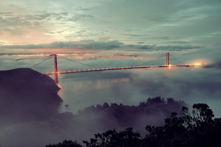Panorámica del famoso puente de San Francisco