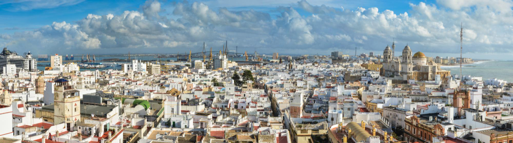 Vista panorámica de Cádiz, España.